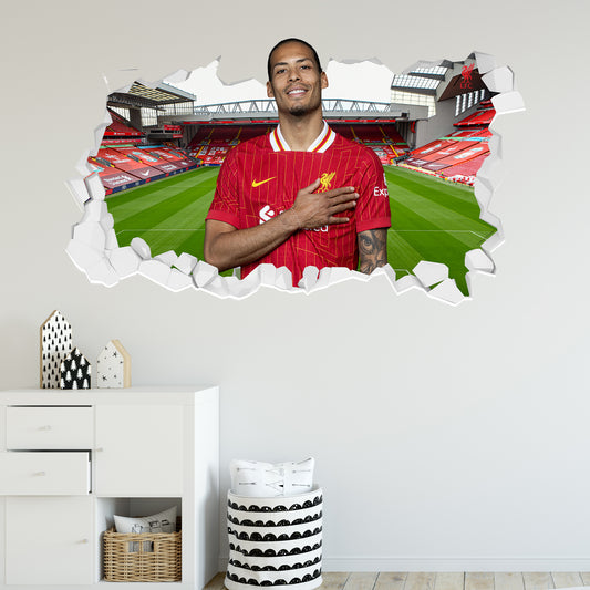 Liverpool FC Wall Sticker - Virgil Van Dijk 24/25 Broken Wall