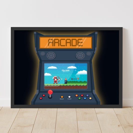 Video Gaming Print - Arcade Shooter Poster Wall Art