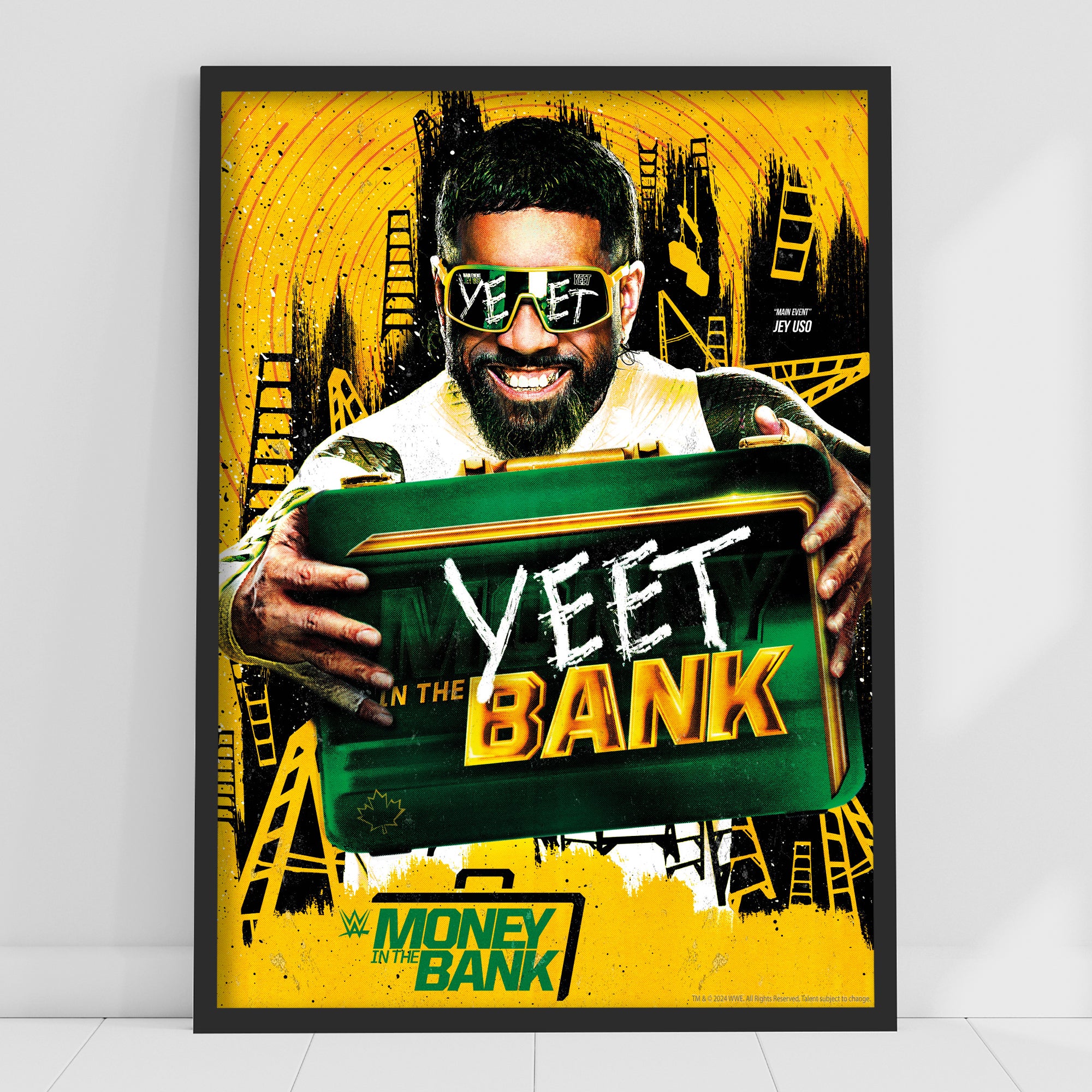 WWE Print - Money in the Bank Jey Uso Yeet Poster Wrestling Wall Art ...