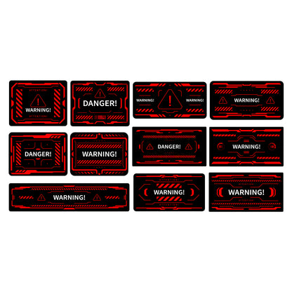 Warning Sign Wall Sticker - Danger and Warning Sign Set Decal Wall Art