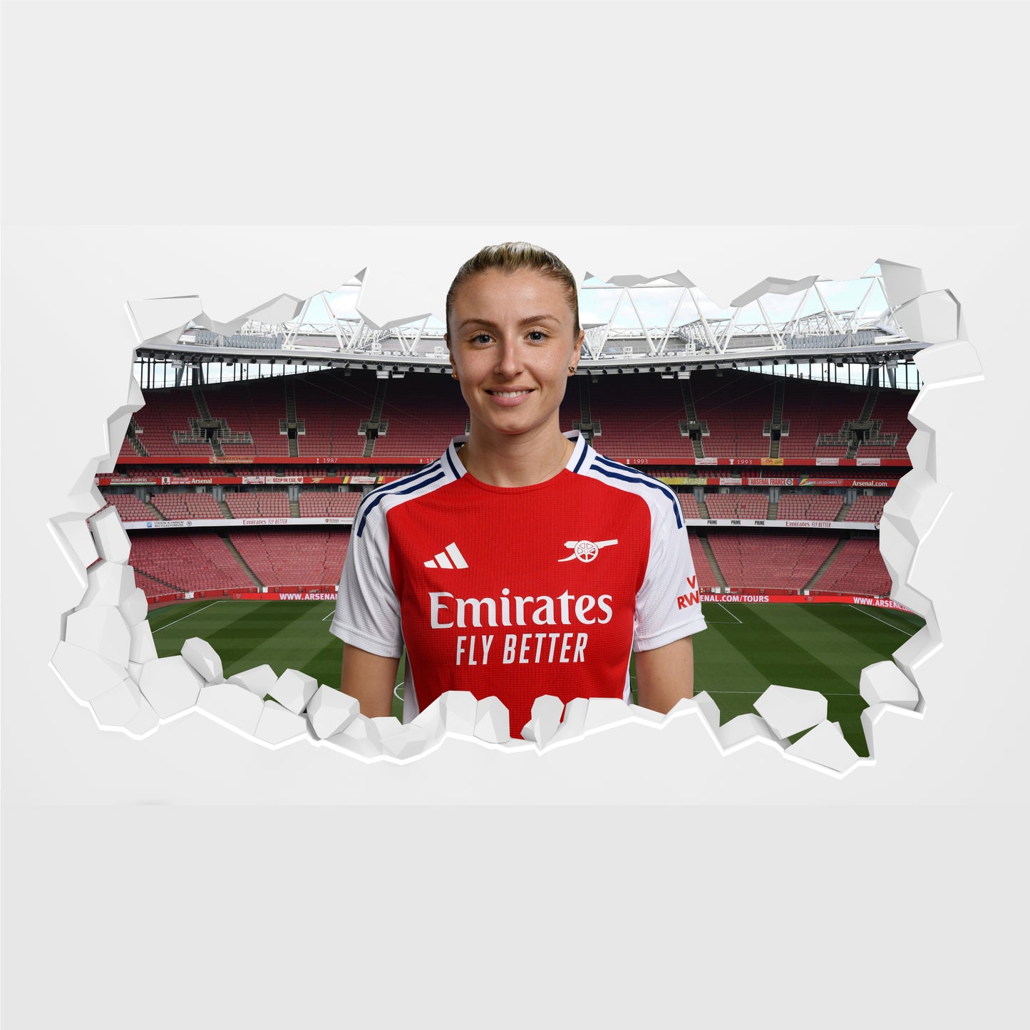 Arsenal FC - Leah Williamson 24/25 Broken Wall Sticker + AFC Decal Set