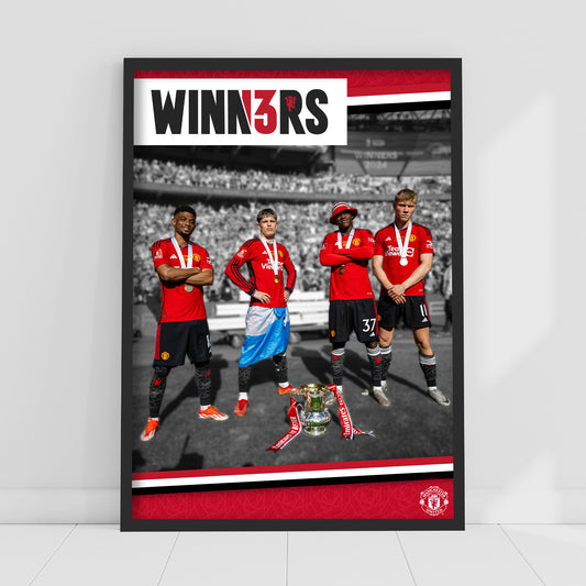 Manchester United FC Print - Winners Portrait Poster Football Wall Art