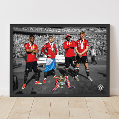 Manchester United FC Print - Winners Landscape Poster Football Wall Art