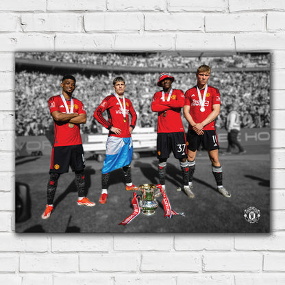 Manchester United FC Print - Winners Landscape Poster Football Wall Art