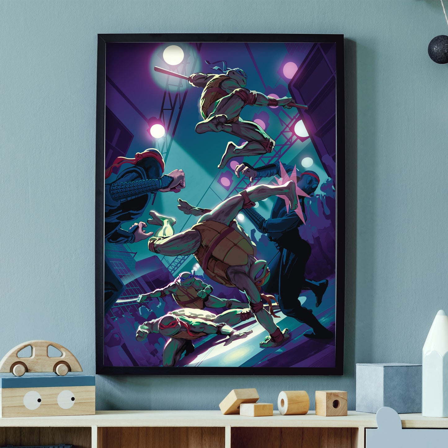 Teenage Mutant Ninja Turtles Print - Alleyway Fight Poster World of TMNT Wall Art