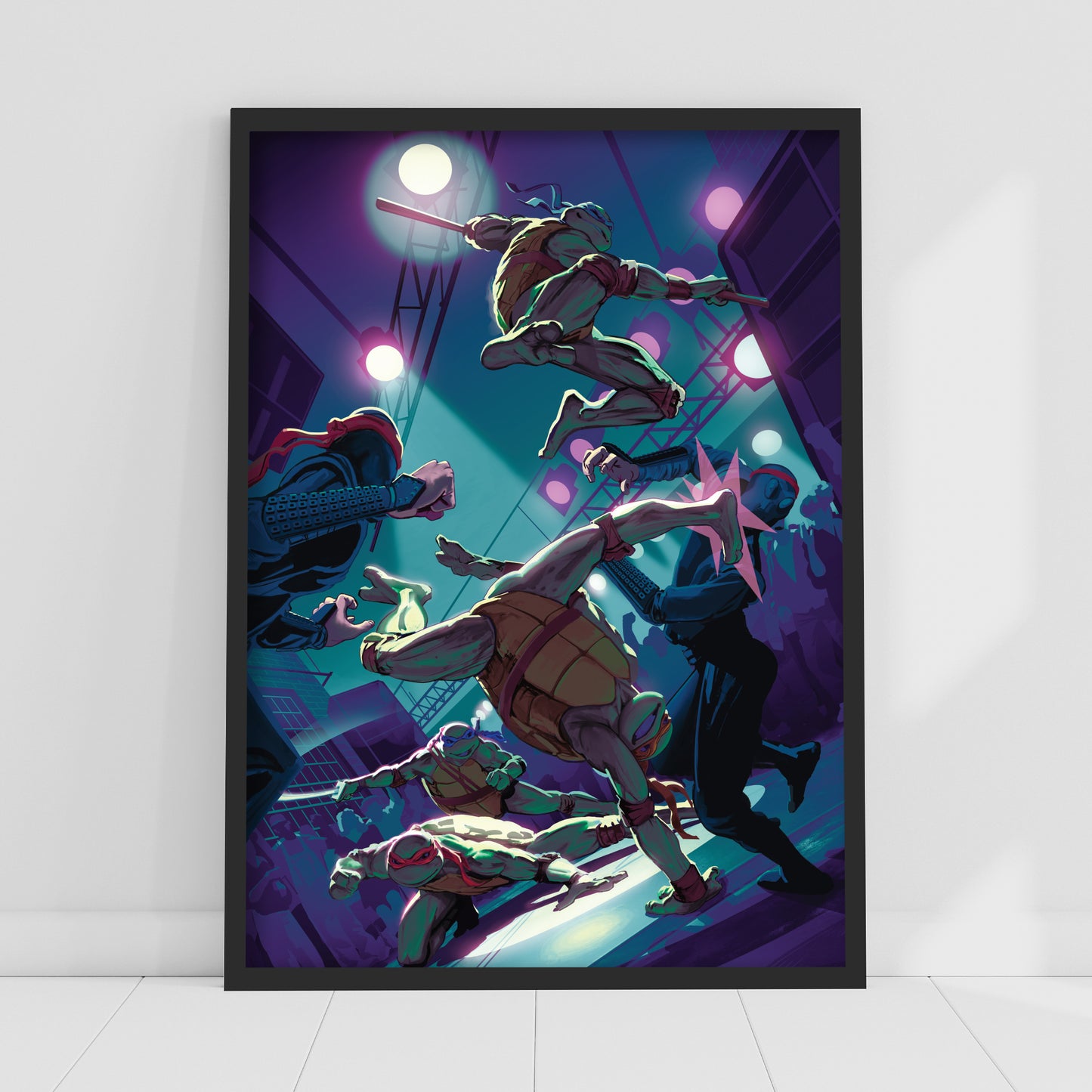 Teenage Mutant Ninja Turtles Print - Alleyway Fight Poster World of TMNT Wall Art