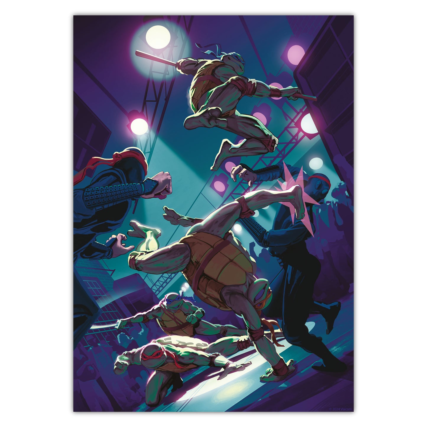 Teenage Mutant Ninja Turtles Print - Alleyway Fight Poster World of TMNT Wall Art