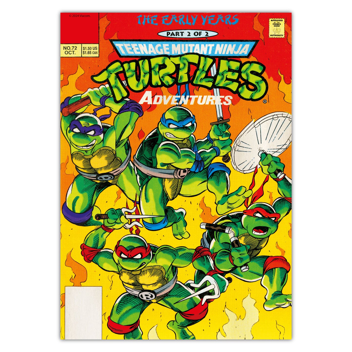 Teenage Mutant Ninja Turtles Print - Comic Cover No 72 Oct Poster World of TMNT Wall Art