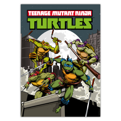 Teenage Mutant Ninja Turtles Print - Group Moonlight Rooftop Poster World of TMNT Wall Art