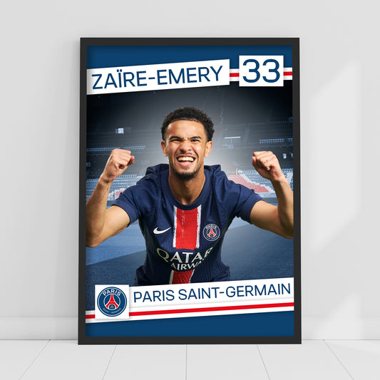 Paris Saint-Germain F.C. Print - Zaïre-Emery 24-25 PSG Player