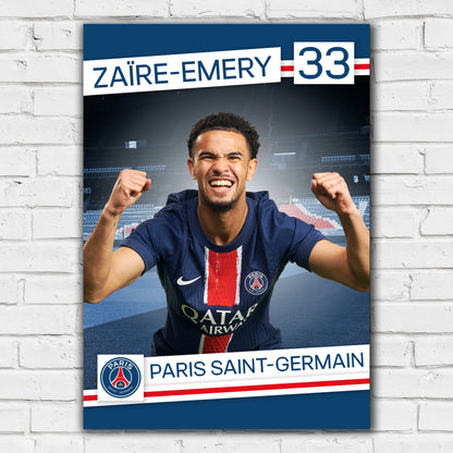 Paris Saint-Germain F.C. Print - Zaïre-Emery 24-25 PSG Player