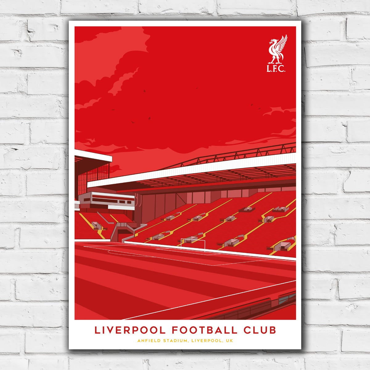 Liverpool FC Print - Anfield Illustration Red Stands Poster