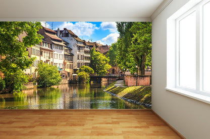 Canal in Alsace, France Wall Mural