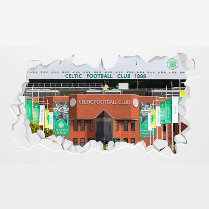 Celtic FC Wall Sticker - Outside Front of Stadium Broken Wall