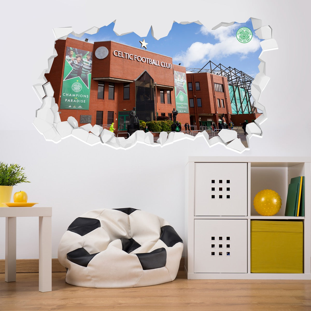 Celtic FC Wall Sticker - Stadium Outside Broken Wall