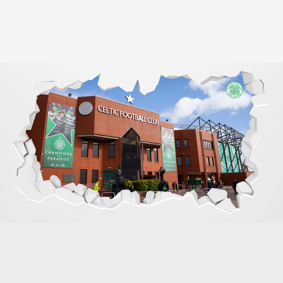 Celtic FC Wall Sticker - Stadium Outside Broken Wall