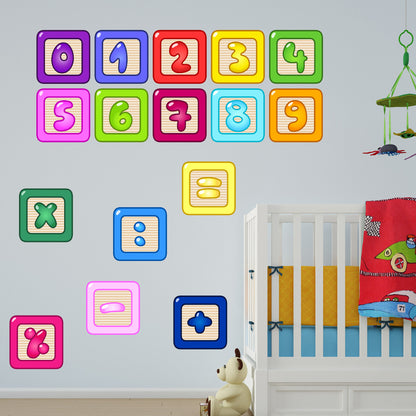 Number Blocks Kids Wall Sticker Set