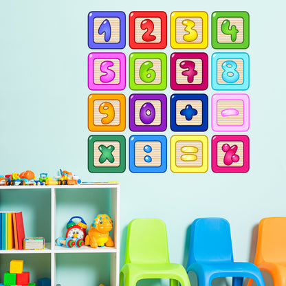 Number Blocks Kids Wall Sticker Set