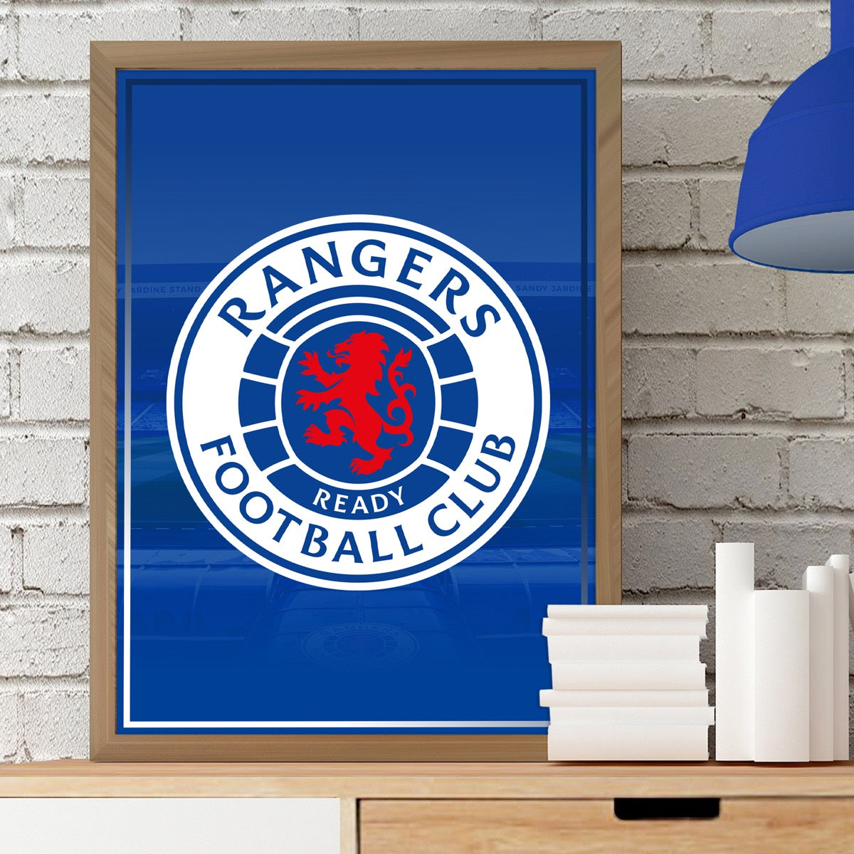 Rangers F.C - Crest Blue Print – www.themed.co.uk