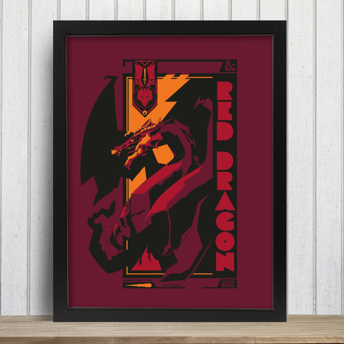 Dungeons & Dragons Print - Red Dragon Icon Graphic Wall Art