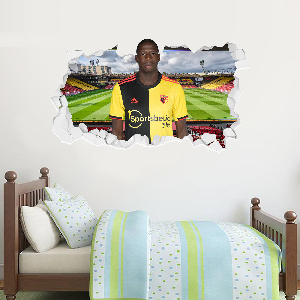 Watford Doucoure Broken Wall Sticker