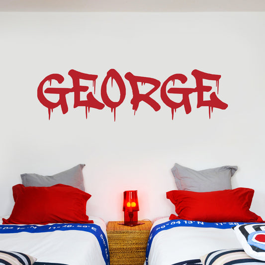 Dripping Graffiti Name Wall Sticker