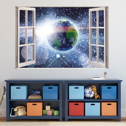 Space Wall Sticker - Earth in Space Window