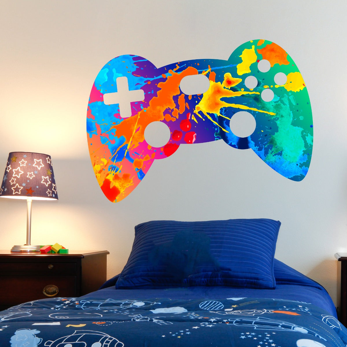 Gaming Wall Sticker - Paint Splatter Gamer Controller