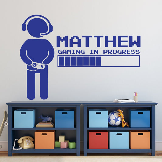 Gaming In Progress Personalised Wall Sticker