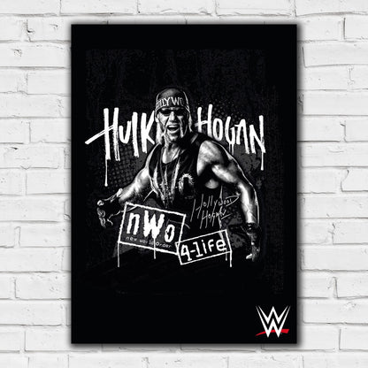 WWE Print - Hulk Hogan Black and White Graphic Poster