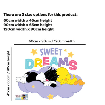 Looney Tunes Wall Sticker - Baby Looney Tunes Sylvester and Tweety Sweet Dreams Wall Decal Art