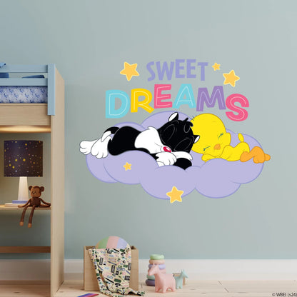 Looney Tunes Wall Sticker - Baby Looney Tunes Sylvester and Tweety Sweet Dreams Wall Decal Art