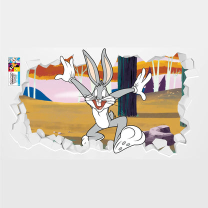 Looney Tunes Wall Sticker - Bugs Bunny Forest Broken Wall Decal Art