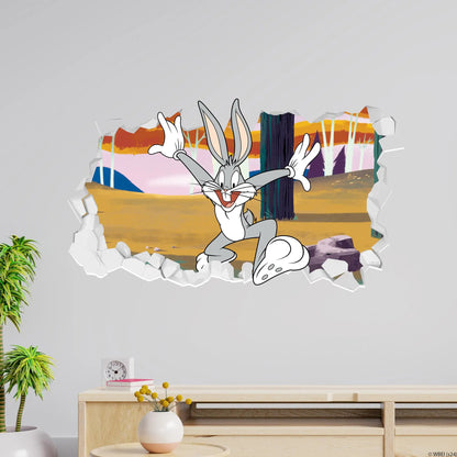 Looney Tunes Wall Sticker - Bugs Bunny Forest Broken Wall Decal Art