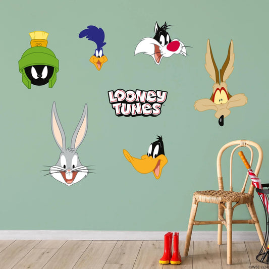 Looney Tunes Wall Sticker - Looney Tunes 6 Character Heads Set Wall Decal Art