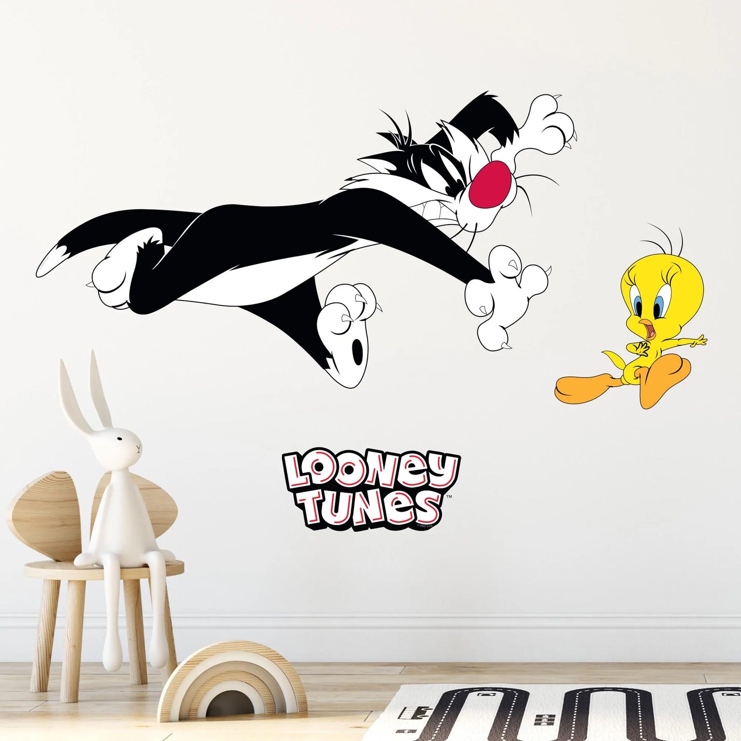 Looney Tunes Wall Sticker - Sylvester Chasing Tweety Wall Decal Art