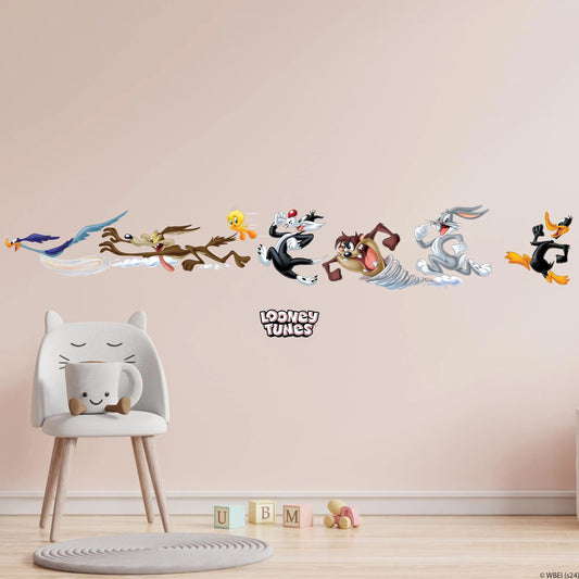 Looney Tunes Wall Sticker - Group Running Left Wall Decal Art