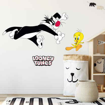 Looney Tunes Wall Sticker - Sylvester Chasing Tweety Wall Decal Art