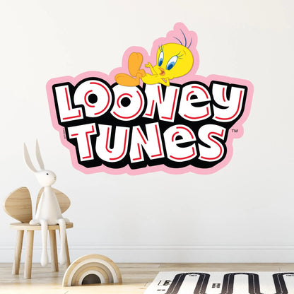 Looney Tunes Wall Sticker - Tweety Bird Lay On Logo Wall Decal Art