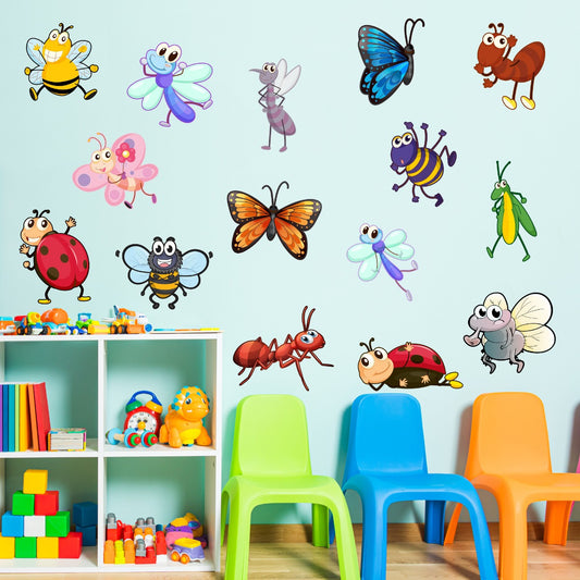 Nursery Wall Sticker - Colourful Insects Wall Decal Set