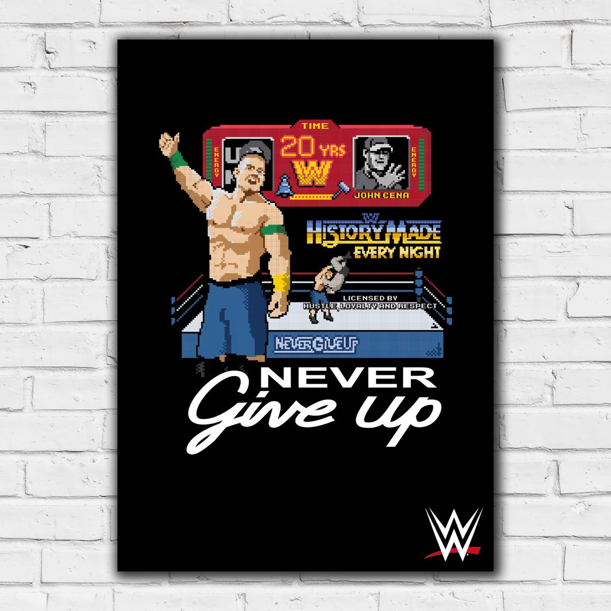 WWE Print - John Cena 20 Years Pixel Poster