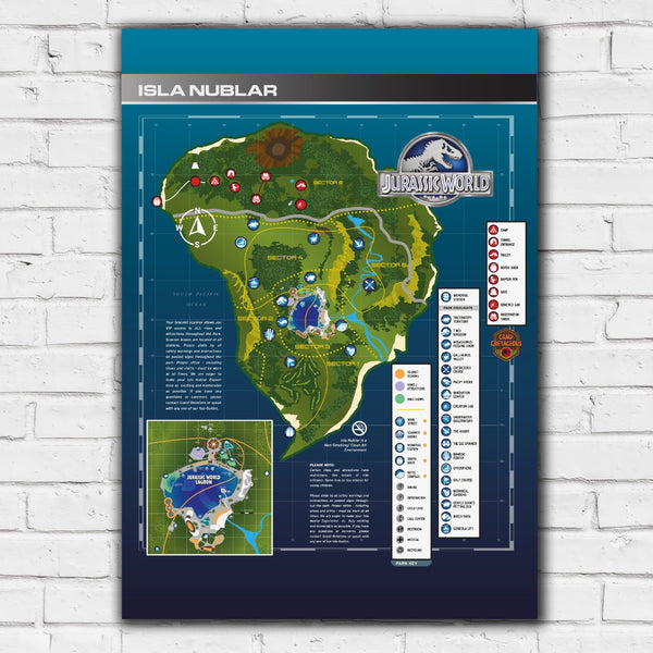 Jurassic World Camp Cretaceous Print - Isla Nublar Map – www.themed.co.uk