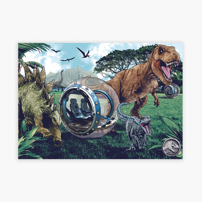 Jurassic World Print - Dinosaurs and Gyropshere