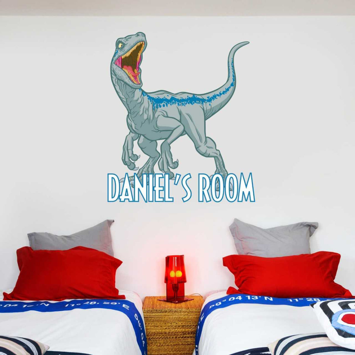 Jurassic World  Fallen Kingdom Velociraptor Dinosaur Personalised Wall Sticker