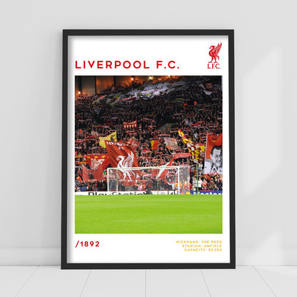 Liverpool FC Print - Kop End Stadium Stats Poster