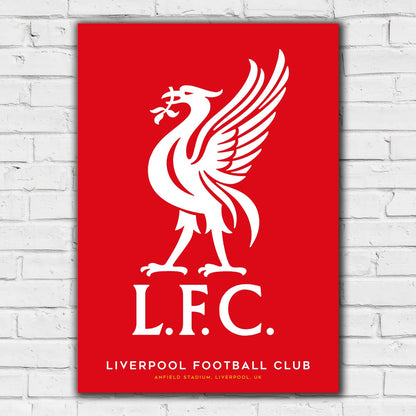 Liverpool FC Print - Liver Bird Red Background Poster