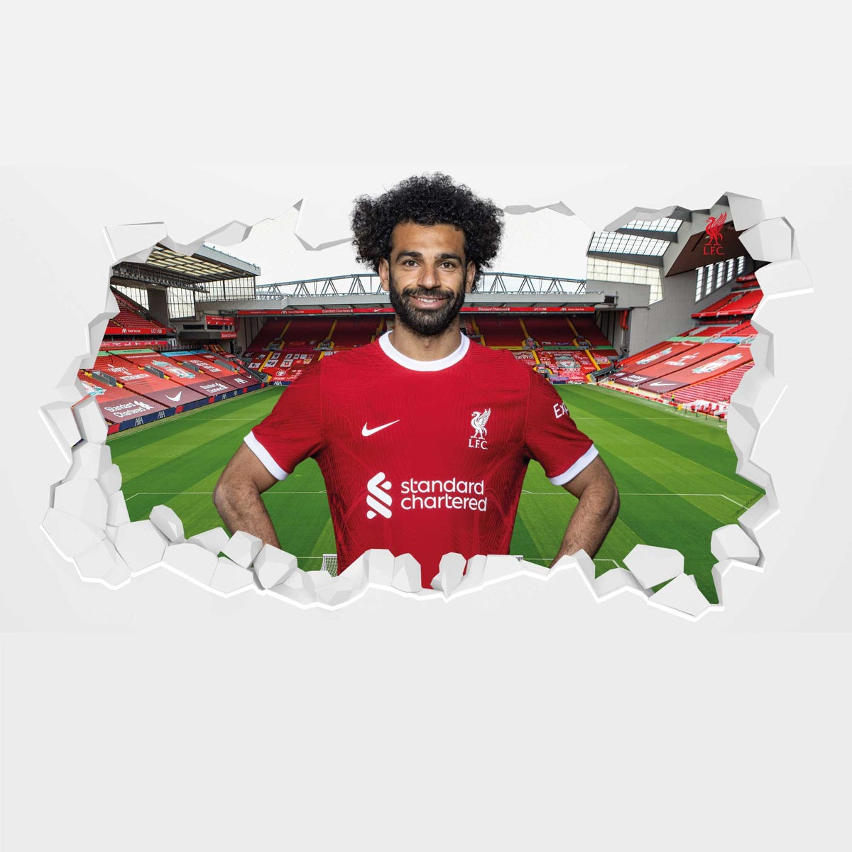 Liverpool FC Wall Sticker - Mo Salah 23/24 Broken Wall