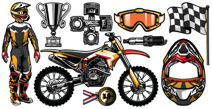 Motorcross Wall Sticker Set