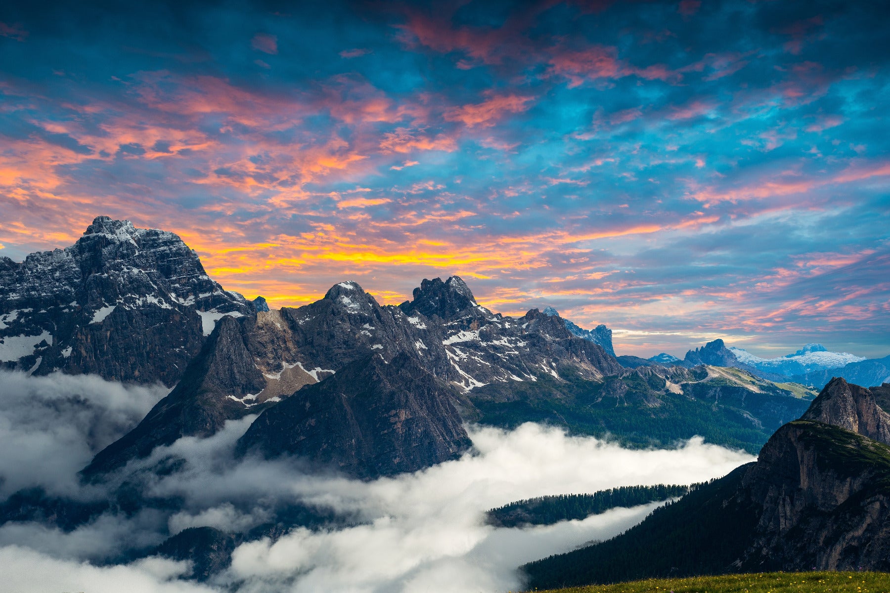 Italian National Park Mountain Range Wall Mural