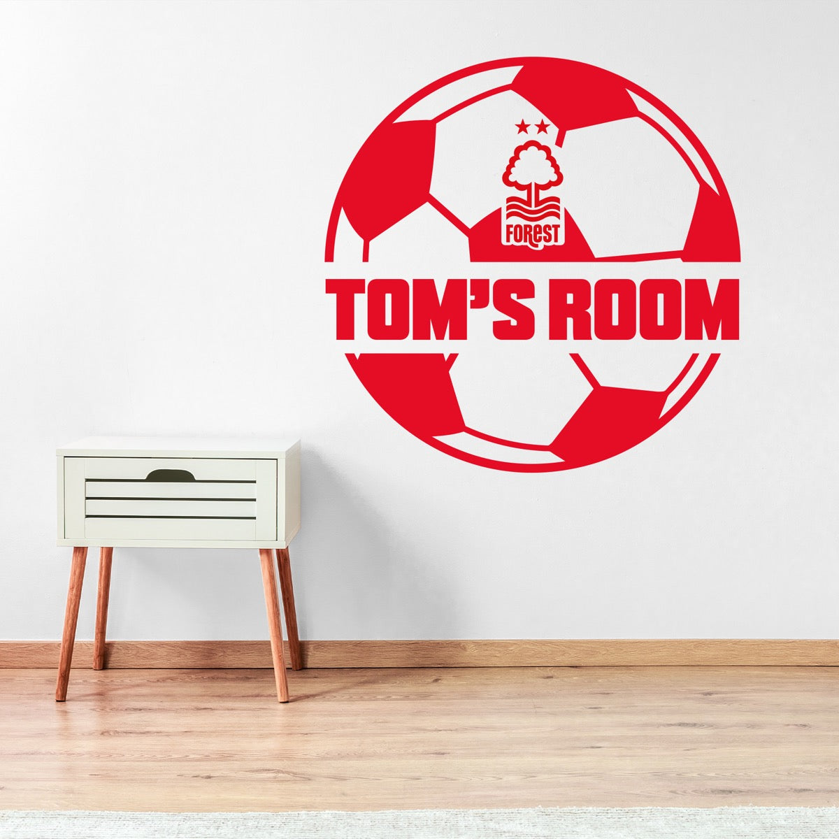 Nottingham Forest FC - Ball & Personalised Name Wall Sticker